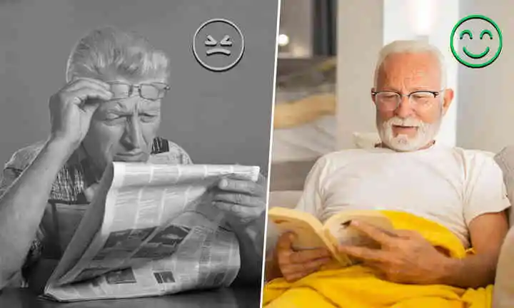 Reading glasses and lifestyle visual