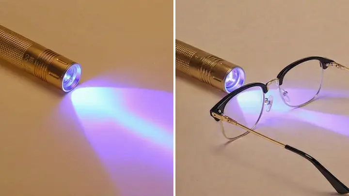 Eyewear near digital screen with blue light concept